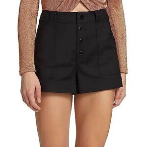 Ramy Brook Roberta Black Button Front Shorts | Size 10 | NWT | Tailored